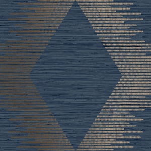 Serenity Geo Navy and Cooper Non-Woven Paper Removable Wallpaper