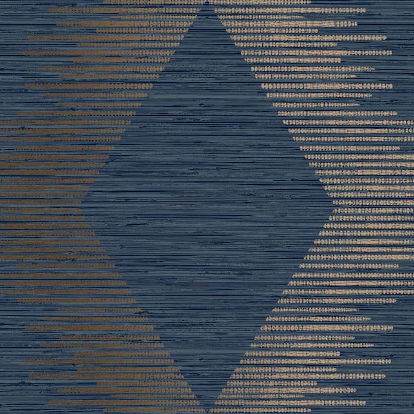 Serenity Geo Navy and Cooper Wallpaper