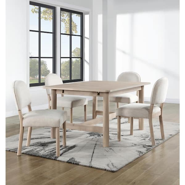 Gabby 5-Piece Light Brown Top Wood Round Dining Room Set