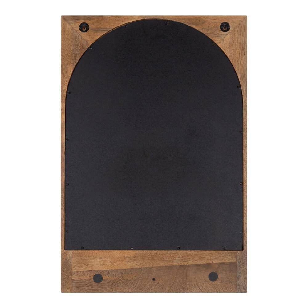 Andover Arched Mango Wood Mirror with Display Shelf and Hooks