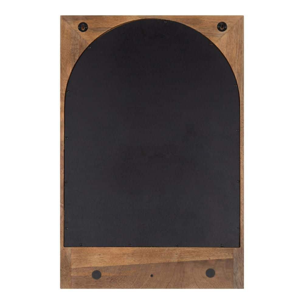 Andover Arched Mango Wood Mirror with Display Shelf and Hooks
