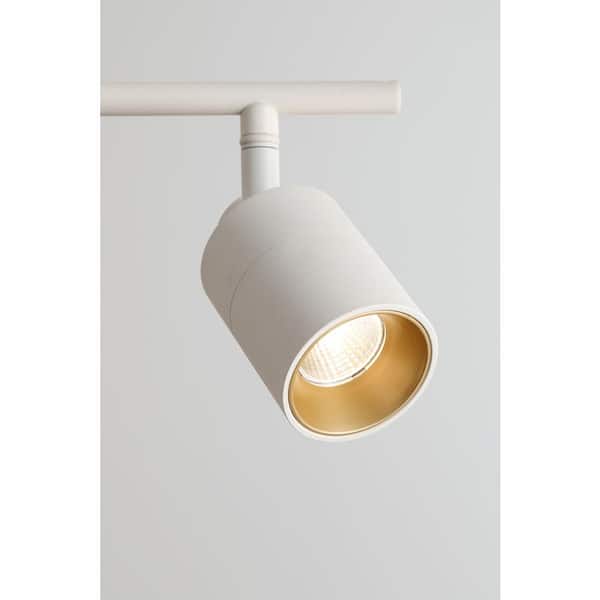 Shura 48 in. 5-Light Matte White Integrated LED Flush Mount Ceiling Light with Rotatable Heads, 3000K, 2450 Lumens