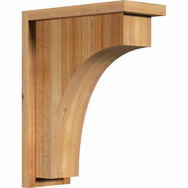 Ekena Millwork 6 in. x 14 in. x 18 in. Western Red Cedar Huntington Rough Sawn Corbel with Backplate
