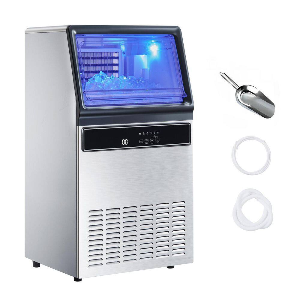130 lb./24 H Commercial Ice Maker 17.5 in. Full Size Cubes Freestanding in Silver with 33 lbs.Storage Capacity in Silver price history on PriceWatchPro