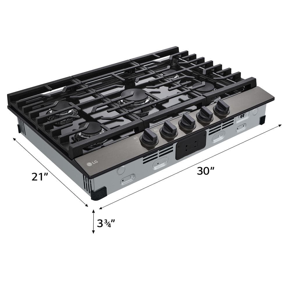 LG 30" Stainless Steel 5-Burner Gas Cooktop with UltraHeat