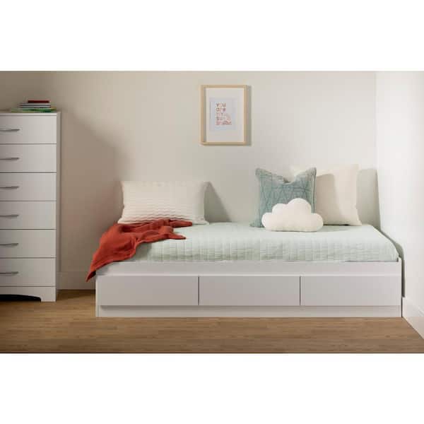 South Shore Step One Mates Bed with 3-Drawers, Pure White