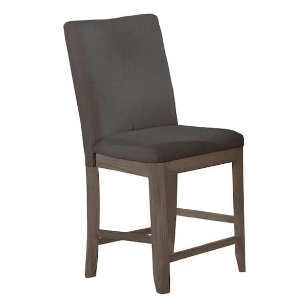 Best Quality Furniture Esmeralda 2pc Gray Linen Fabric Solid Wood Chairs