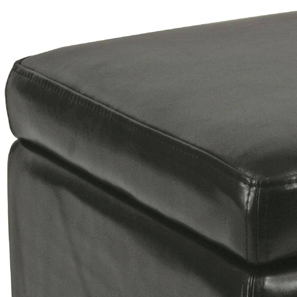 Jonathan Black Faux Leather Flip Top Storage Ottoman