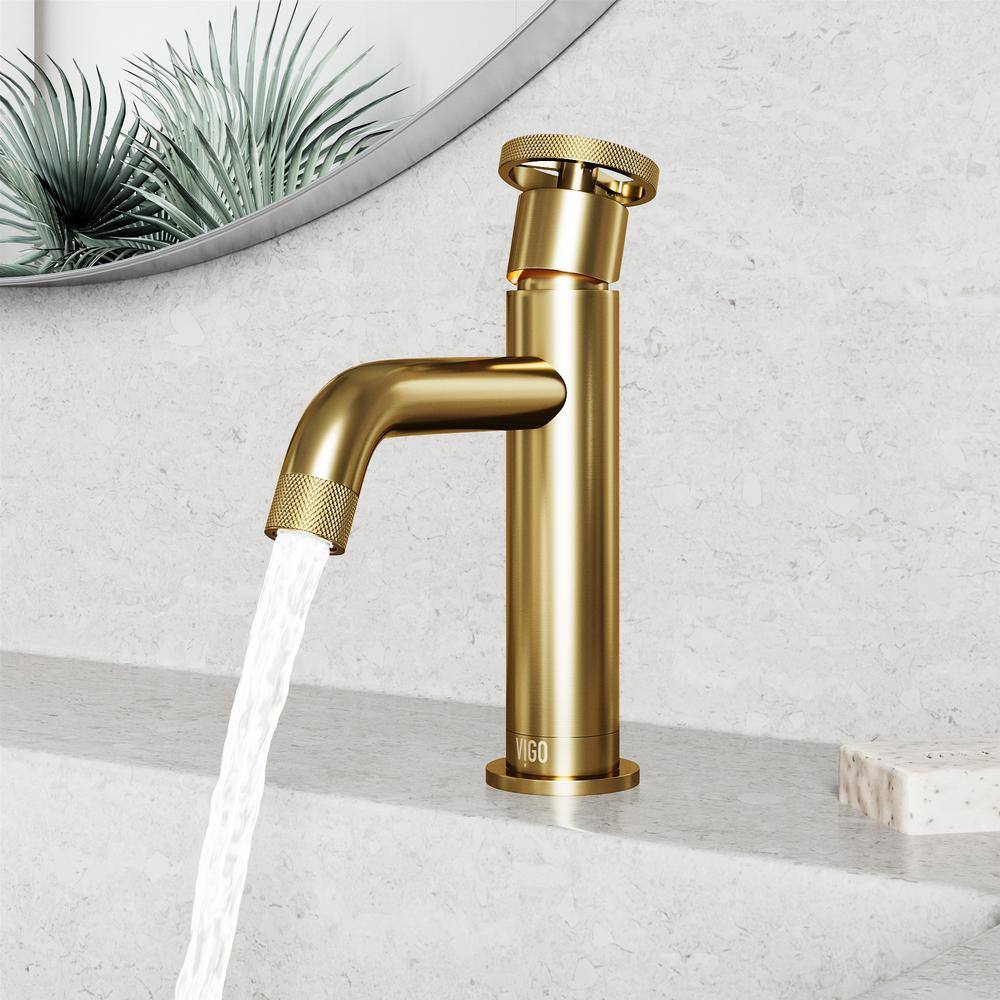 Cass 8" Matte Brushed Gold Single Handle Bathroom Faucet