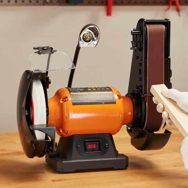 8 in. Bench Grinder with 2 x 28 in. Belt Sander Combo, Bench Grinder Sanderfor Metalworking Sharpening Grinding
