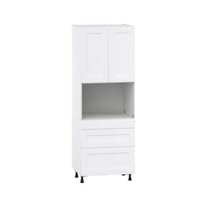 Wallace Painted Warm White Shaker Assembled Pantry Microwave Kitchen 3 Drawer Cabinet (30 in. W x 84.5 in. H x 24 in. D)