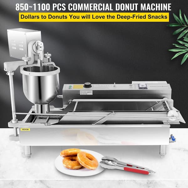 VEVOR Commercial Automatic Donut Making Machine 2 Rows Auto Doughnut Maker  7 Liter Hopper Doughnut Fryer with 3 Sizes Molds QZDTTQJSP00000001V1 - The  Home Depot