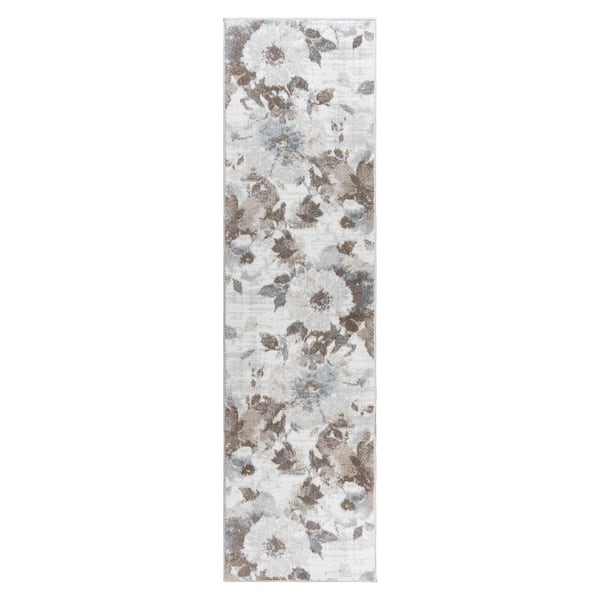 Gertmenian Alor Anat Beige 3 ft. x 8 ft. Floral Indoor Runner Rug