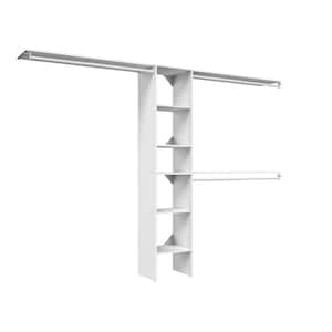 Selectives 76.85 in. W x 112.85 W White Basic Narrow Wood Closet System Kit with Top Shelves