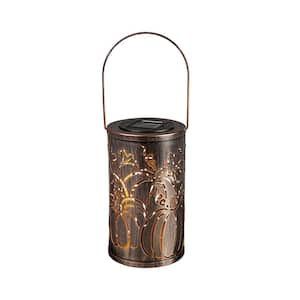 Pumpkins Solar Oil Rubbed Bronze Cut Out Lantern