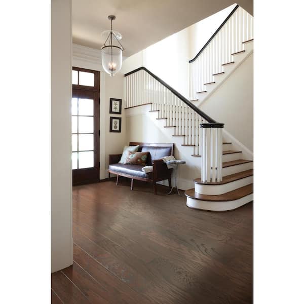 Bradford 5 Nutmeg Red Oak 3/8 In. T X 5 in. W Tongue and Groove Smooth Engineered Hardwood Flooring (23.66 sq.ft./case)