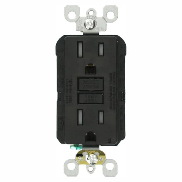 Leviton 15 Amp 125-Volt Duplex SmarTest Self-Test SmartlockPro Tamper Resistant GFCI Outlet, Black (9-Pack)