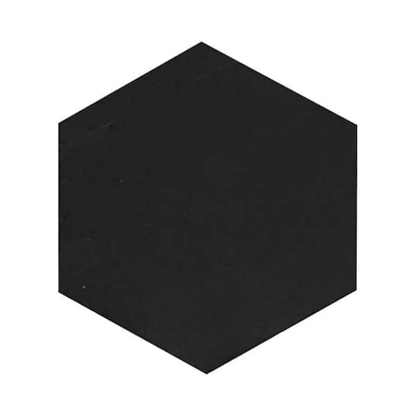 Noir Luxe 10 in. x 10 in. Honed Jet Black Marble Hexagon Wall and Floor Tile (2.95 sq. ft./case)-5 Pack