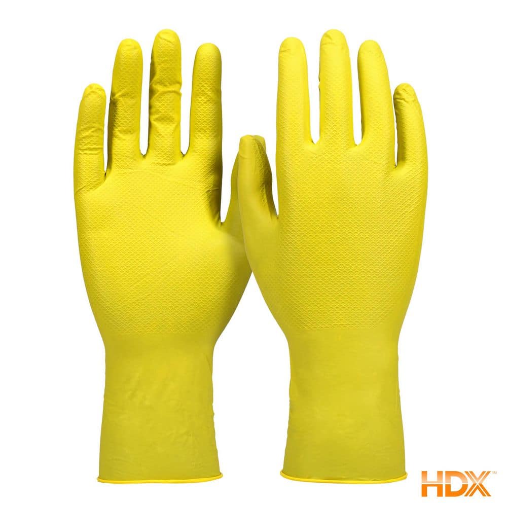 HDX 6 Mil Yellow Nitrile Disposable Jan San Powder- Free Cleaning
