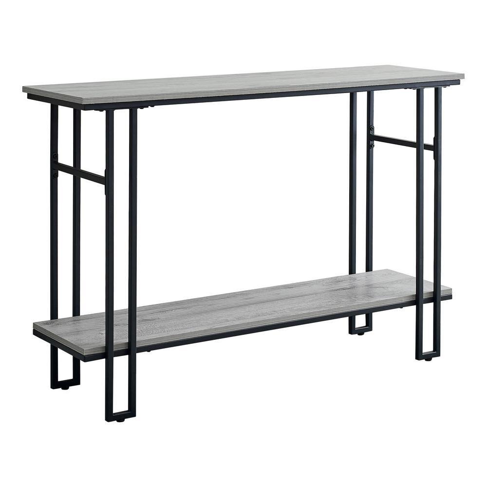 48 in. Gray Standard Rectangle Console Table with Storage