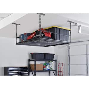 Adjustable Height Wire Overhead Ceiling Garage Storage Rack in Silver Vein (48 in W x 48 in D)