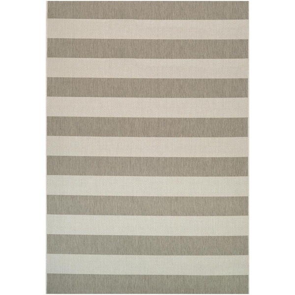 Couristan Afuera Yacht Club Tan-Ivory 5 ft. x 8 ft. Indoor/Outdoor Area Rug