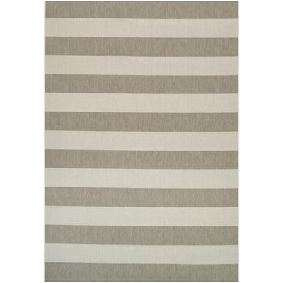 Afuera Yacht Club Tan-Ivory 9 ft. x 12 ft. Indoor/Outdoor Area Rug
