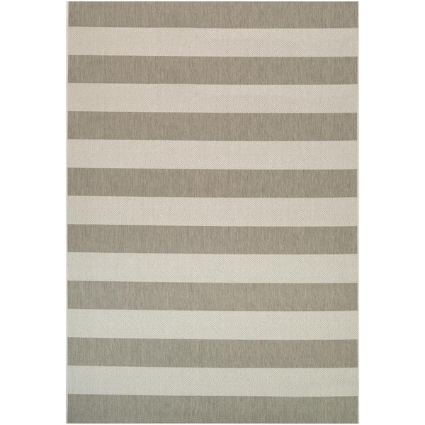 Couristan Afuera Yacht Club Tan-Ivory 8 ft. x 11 ft. Indoor/Outdoor Area Rug