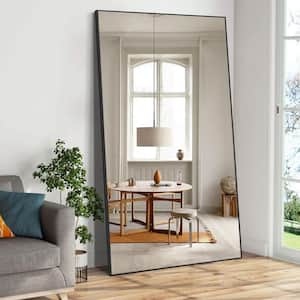 32 in. W x 70.8 in. H Oversized Black Metal Modern Classic Full Length Standing Mirror Framed Rectangle Mirror