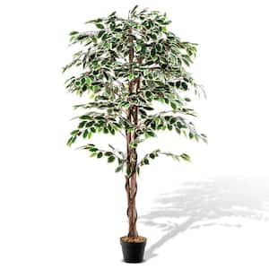 63 in. Artificial Ficus Tree Faux Indoor Plant in Nursery Pot for Decoration