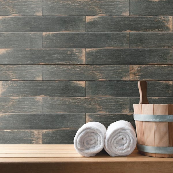 Merola Tile Bora Dark 3-1/8 in. x 17-1/2 in. Porcelain Floor and