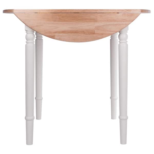 WINSOME WOOD Sorella Natura/White Round Drop Lead Table 53036