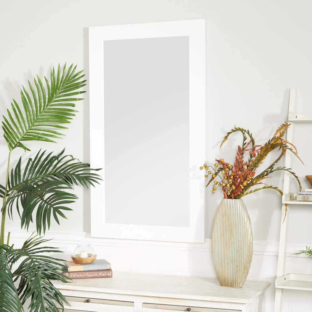 Sleek Black Wood Full-Length Contemporary Wall Mirror - 24"W x 42"H