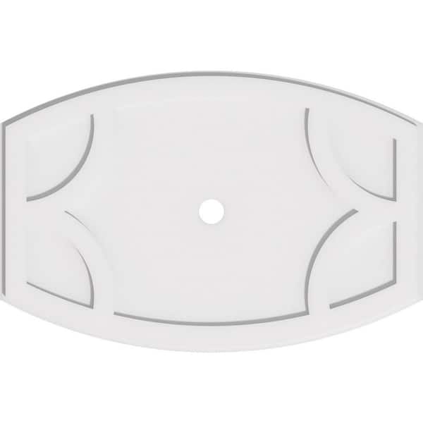 Ekena Millwork 34 in. W x 22-5/8 in. H x 2 in. ID x 1 in. P Kailey Architectural Grade PVC Contemporary Ceiling Medallion