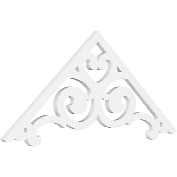 Ekena Millwork 1 in. x 48 in. x 20 in. (10/12) Pitch Hurley Gable Pediment Architectural Grade PVC Moulding