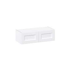 Mancos Bright White Shaker Assembled Wall Bridge Kitchen Cabinet (33 in. W X 10 in. H X 14 in. D)