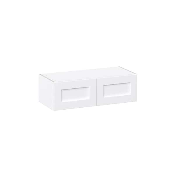 J COLLECTION Milton 33 in. W x 14 in. D x 10 in. H Assembled Shaker Wall Bridge Kitchen Cabinet in Bright White