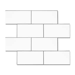 12 in. x 12 in. PVC Pure White Peel and Stick Backsplash Subway Tiles for Kitchen (20-Sheets/20 sq. ft.)