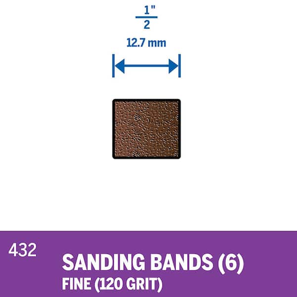 TEMO 100 PC 1/2" Sand Drum Grit 120 Medium with 2 pc 1/8" Mandrel Rotary Tools 