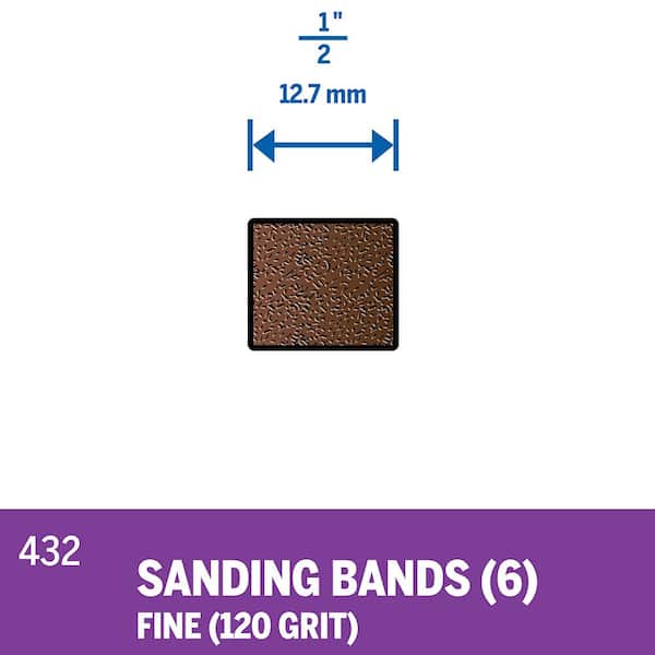 1/2 in. Rotary Tool 120-Grit Sanding Bands for Wood, Fiberglass, Metal, and Rubber (6-Pack)