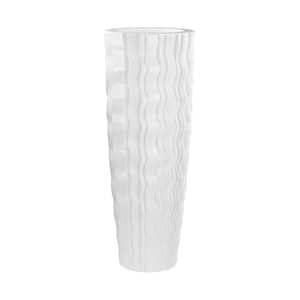Wave 47 in. Fiberglass Decorative Vase in White