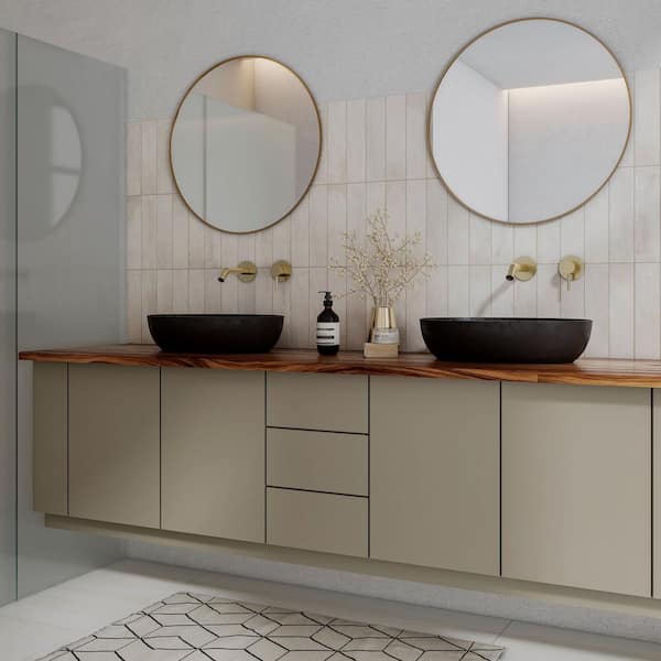 ROOM237('12米) CRUZ BAY STUDIO Arcadian 3 in. x 12 in. Linen Matte Glazed Ceramic