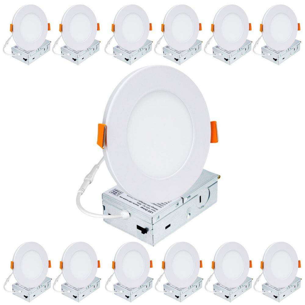 4 in. Adjustable 5CCT Canless Dimmable with Night Light Indoor Integrated LED Recessed Downlight Kit 900-Lumens 12-Pack price history on PriceWatchPro