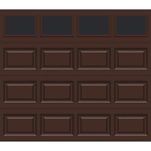 Clopay Classic Steel Short Panel 8 ft. x 7 ft. Insulated 18.4 R-Value Chocolate Garage Door with windows