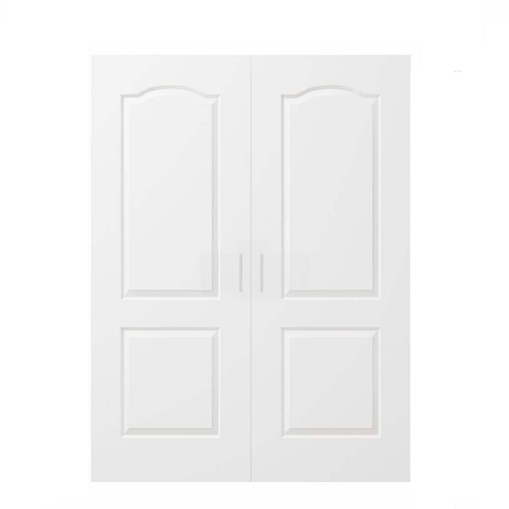 ARK DESIGN 64 in. x 80 in. (Double 32 in.) French Arch 2-Panel Painted ...