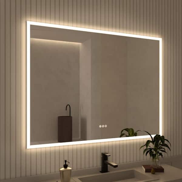 Musci 48 in. W x 36 in. H Rectangular Frameless LED Wall Bathroom Vanity Mirror