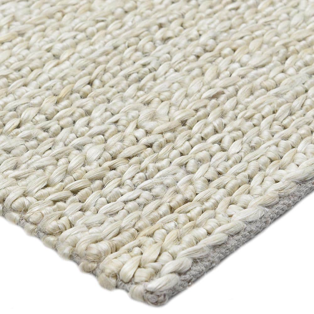 Transitional Hand-Knotted Beige Cotton Area Rug, 9' x 12'