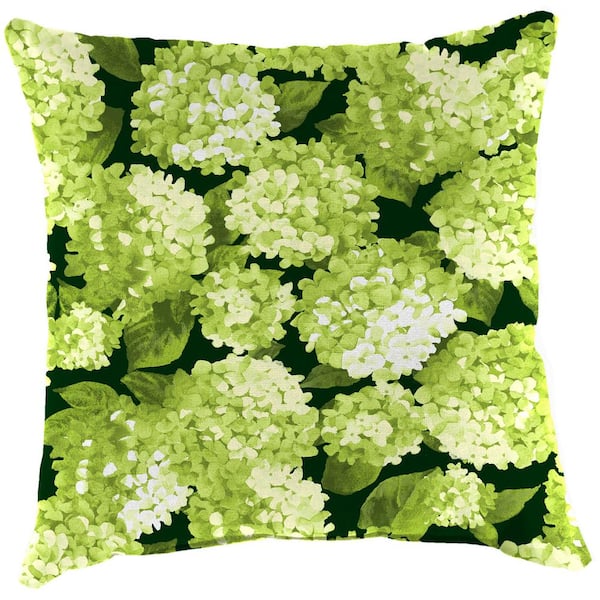 22 in. L x 22 in. W x 8 in. T Outdoor Throw Pillow in Hydrangea Forest Green (2-Pack)