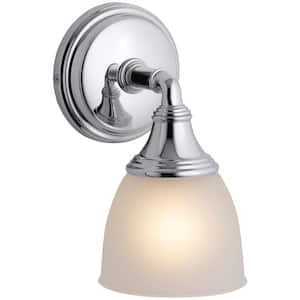 Devonshire 1 Light Polished Chrome Indoor Bathroom Wall Sconce, Position Facing Up or Down, UL Listed