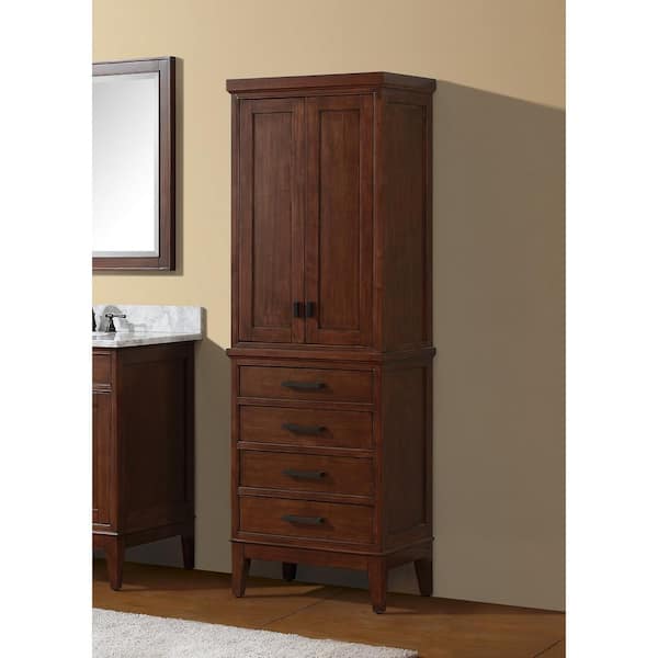 Madison 24 in. W x 71 in. H x 16 in. D Bathroom Linen Storage Floor Cabinet in White
